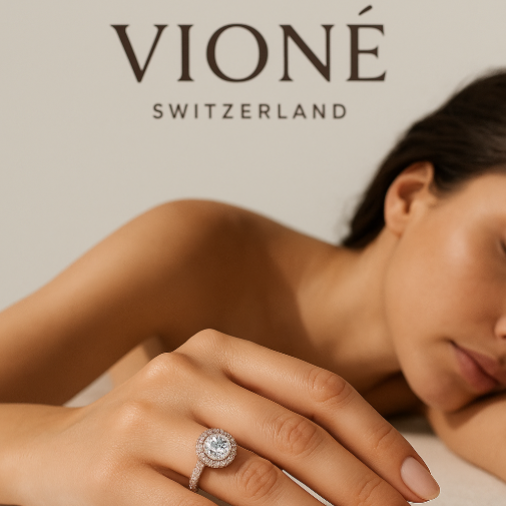 Elegant 18K Rose Gold Moissanite Halo Ring – Timeless Sparkle for Her